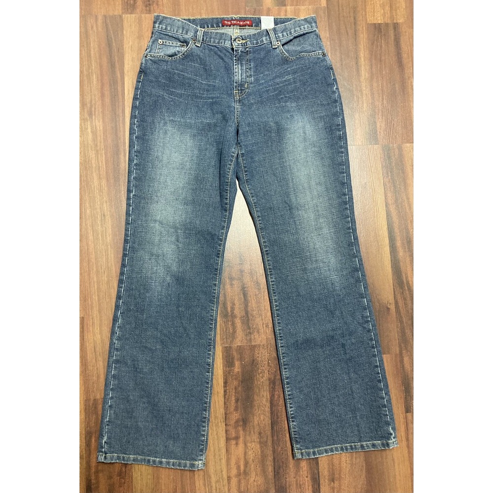 Vintage Nautica "Atlantic" Medium Wash High Rise Bootcut Jeans Size 12 Inseam 31